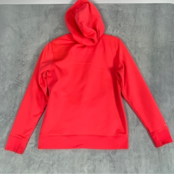 Under Armour Cold Gear Pullover Hoodie Semi Fitted Sz Large Orange with Pocket - Picture 2 of 13